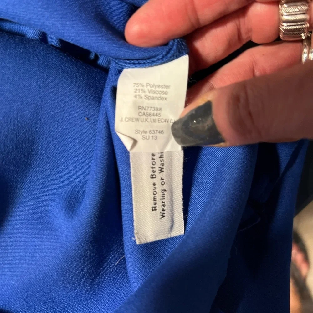 💙💙 LIKE NEW- J.Crew Blue Scalloped Edge shift Dress SZ 2💙💙 - Picture 3 of 9